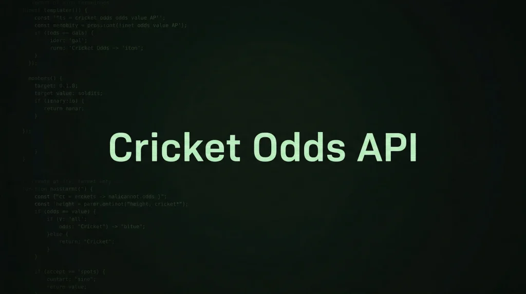 Cricket Odds API - OddsPapi API Blog